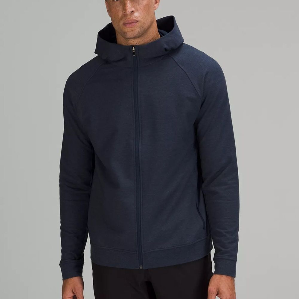 Lululemon Men's City Sweat Zip Hoodie in Thermo Heathered Nautical Navy SZ S